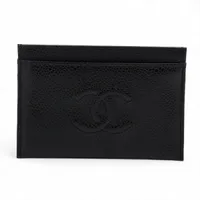 シャネル ココマーク キャビアスキン カードケース ブラック 14番台