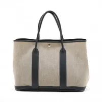 エルメス ガーデンパーティ36 PM トワルアッシュxブッフル ブラック シルバー金具 □Q:2013年
