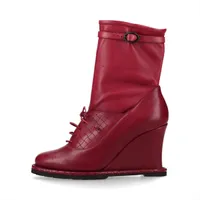 ボッテガヴェネタ レザー ブーツ 36 レディース ボルドー 金具周りヤブレ スレ ヨゴレ有 インソールのスレ有