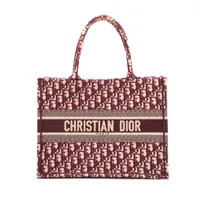 クリスチャンディオール オブリーク ブックトート ミディアム キャンバス トートバッグ ボルドー