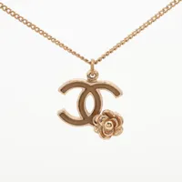 シャネル ココマーク カメリア 07P ネックレス GP ゴールド