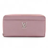 ヴィトン LVロゴ ジッピーロックミー M69812 クリスタルローズ ラウンドジップウォレット RFID反応あり