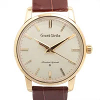 グランドセイコー グランドセイコー　メカニカル SBGW252 YG GP×革 手巻き シルバー文字盤