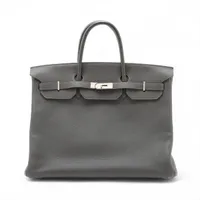 エルメス バーキン40 ルトゥルネ トゴ グラファイト シルバー金具 A:2017年