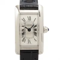 カルティエ タンクアメリカン ミニ WSTA0032 SS SS QZ シルバー文字盤