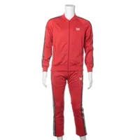 ニードルス ポリエステル セットアップ S/2 メンズ レッド×ブラウン  LQ444/LQ447 ジーンズファクトリー別注 トラック