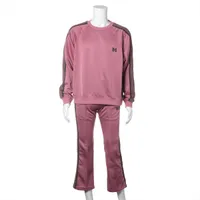 ニードルス ポリエステル セットアップ L/2 メンズ ポンディシェリピンク×ブラウン  MR285/MR288トラック 裏地毛玉