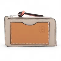 ロエベ アナグラム レザー フラグメントケース ベージュ×ブラウン