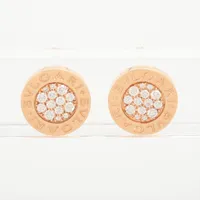 ブルガリ ブルガリブルガリ パヴェ ダイヤ ピアス 750(PG) 4.2g キャッチぐらつき