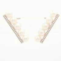 タサキ バランスプラス パール ダイヤ イヤリング 750(WG) 7.9g 0.08 0.08 約5.5mm E-3913