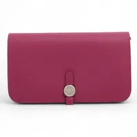 エルメス ドゴンGM トリヨンモーリス ロングウォレット ローズパープル シルバー金具 A:2017年