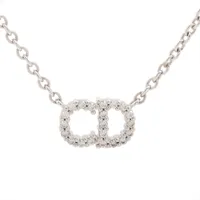 ディオール Clair D Lune クレール ディー リュヌ ネックレス GP×ラインストーン シルバー