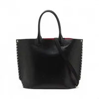 クリスチャンルブタン レザーxスタッズ 2WAYトートバッグ ブラック