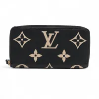 ヴィトン バイカラーモノグラムアンプラント ジッピーウォレット M80481 ノワール×クレーム ラウンドジップウォレット