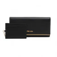 プラダ サフィアーノメタル 1MH132 レザー ロングウォレット ブラック