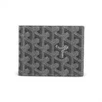 ゴヤール ヘリンボーン サン トマ PVC×レザー マネークリップ グレー