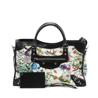 グッチ×バレンシアガ GGフローラ ザ ハッカー プロジェクト キャンバスxレザー ハンドバッグ マルチカラー 681695 ミラー付き