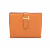 エルメス ベアンコンパクト シェーブル コンパクトウォレット オレンジ ゴールド金具 C:2018年