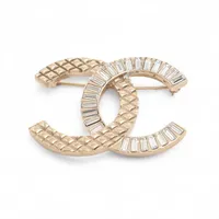 シャネル ココマーク B18C ブローチ GP×ラインストーン ゴールド