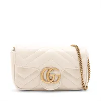 グッチ GGマーモント レザー チェーンショルダーバッグ ベージュ 476433