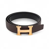 エルメス Hベルト B:2023年 ベルト 90 ボックスカーフ×トゴ ハバナ×ブラック