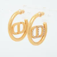 ディオール Petit CD プチCD ピアス(両耳用) GP×フェイクパール ゴールド