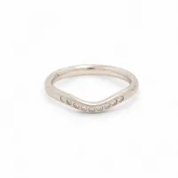 ティファニー カーブドバンド 9P ダイヤ リング Pt950 3.5g 地金キズ 歪み