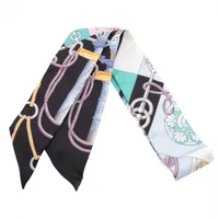 エルメス ツイリー Cliquetis クリケティス スカーフ シルク ブラック ブラック×ローズ×メンソール