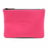 エルメス トゥルース フラットPMネオバン ポリアミド ポーチ ピンク ブラック金具 紙タグ付き