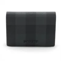 バーバリー ロゴ PVC×レザー カードケース ブラック