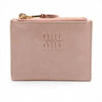ミュウミュウ ロゴ 5ML024 レザー コンパクトウォレット ピンク