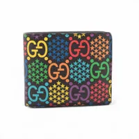 グッチ GGサイケデリック 601089 PVC×レザー コンパクトウォレット マルチカラー