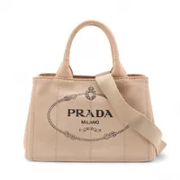 プラダ カナパ キャンバス 2WAYハンドバッグ ベージュ 1BG439