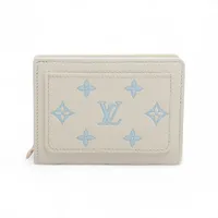 ヴィトン モノグラムアンプラント ポルトフォイユ クレア M28274 ホワイト×ブルー RFID反応あり