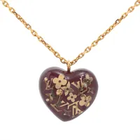 ヴィトン M66294 パンダンティフクールアンクルーション LK0140 ネックレス GP×プラスチック パープル×ゴールド