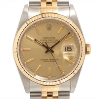 ロレックス デイトジャスト36 16233 SS×YG SS×YG AT シャンパン文字盤