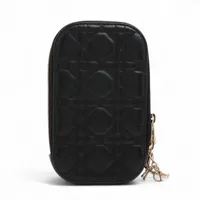 ディオール レディディオール カナージュ レザー フォンホルダー ブラック