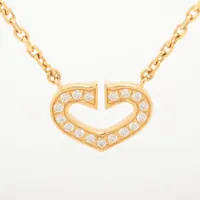 カルティエ Cハート ダイヤ ネックレス 750(YG) 5.5g