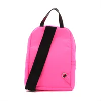 Prada Tessuto nylon x leather Sling backpack Pink 1BZ026 open