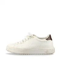 ヴィトン タイムアウトライン 20年 レザー スニーカー 35 1/2 レディース ホワイト MS0230 モノグラム アッパー剝がれ