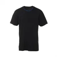 クロムハーツ Tシャツ コットン サイズL ブラック×ブルー ネックロゴ