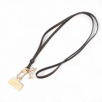 ヴィトン DI4215 ストラップ PVC×レザー×GP ブラウン×ゴールド M03273 フォンストラップ モノグラム