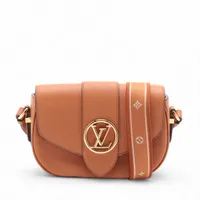 ヴィトン LVロゴ ポンヌフソフトMM M58968 ブラウン RFID反応あり