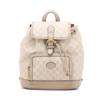 グッチ GGスプリーム PVCxレザー バックパック/リュック ベージュ 674147