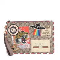 グッチ GGスプリーム クーリエ PVCxレザー クラッチバッグ ベージュ 473915