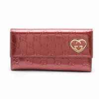 グッチ グッチシマ 251861 パテントレザー ロングウォレット ピンク