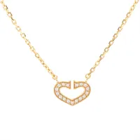 カルティエ Cハート ダイヤ ネックレス 750(YG) 5.4g