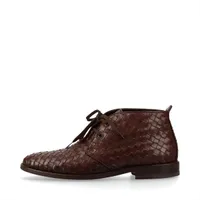 ボッテガヴェネタ イントレチャート レザー チャッカブーツ 40 ユニセックス ブラウン