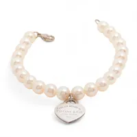 ティファニー リターントゥティファニー ハートタグ ブレスレット 925×パール 17.0g シルバー