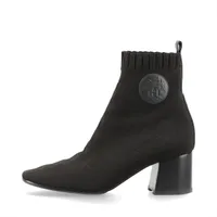 エルメス ヴォルヴェール ファブリック ショートブーツ 36 レディース ブラック ニット生地